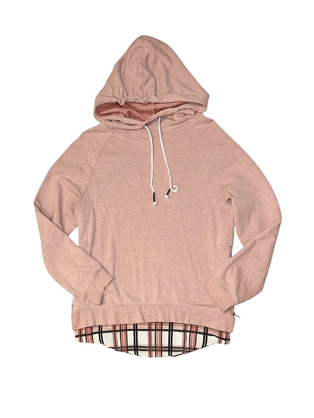 Maurices Women's Pink Layered Long Sleeve Hoodie Size Medium